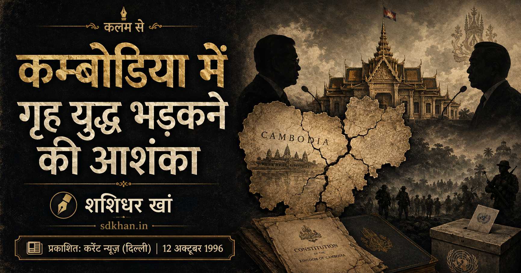 कम्बोडिया में गृह युद्ध भड़कने की आशंका — archival newspaper scan