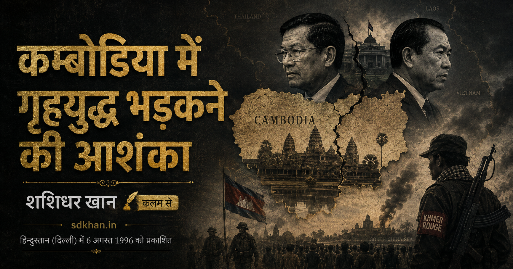 कम्बोडिया में गृहयुद्ध भड़कने की आशंका — archival newspaper scan
